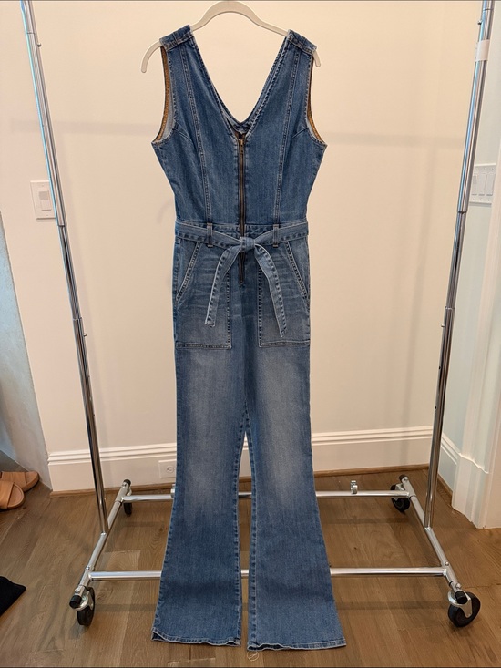 Ramy Brook Pants - Ramy Brook Blue Denim Jumpsuit with Belt
